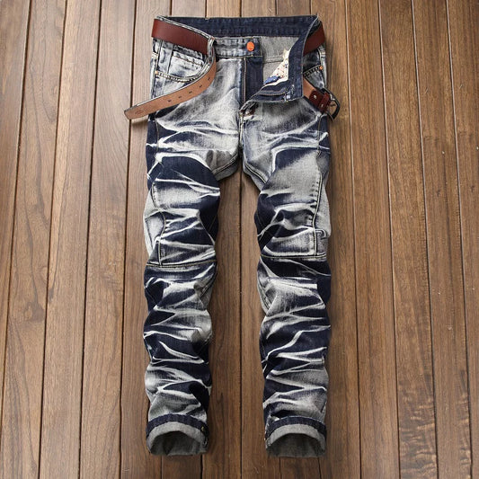 Jeans de hombres Pantalones para hombres Tubo recto Pantalones retro