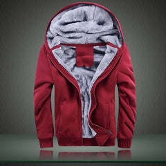 Men's Casual Winter Thickened Warm Hooded Fleece Jacket