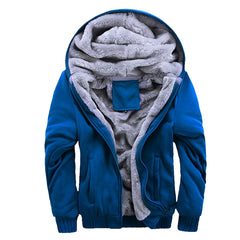 Giacca in pile calda con cappuccio da maschio casual inverno da uomo