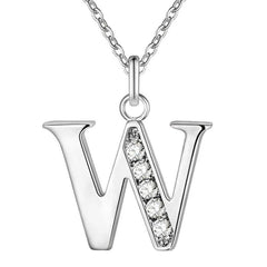 26 Letters English Trendy Street Fashion Couple Creative Simple All-fitting Diamond Studded Fashion Necklace