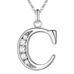 26 Letters English Trendy Street Fashion Couple Creative Simple All-fitting Diamond Studded Fashion Necklace