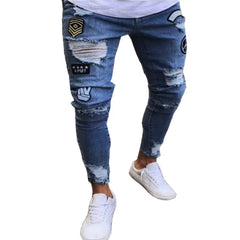 Jeans flacos cónicos de moda de moda de moda para hombres