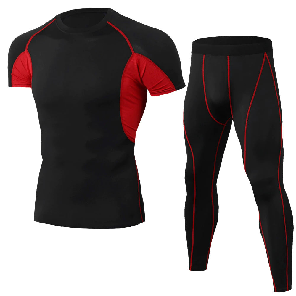 Pantalones genéricos para hombres Pantalones masculinos Four Seasons Gym Camiseta de compresión seca rápida Mierdas para hombres Traje de carreras (color: negro, tamaño: l)