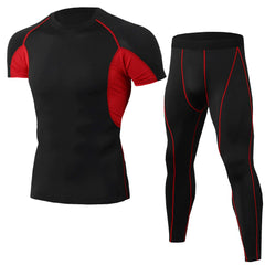 Pantalones genéricos para hombres Pantalones masculinos Four Seasons Gym Camiseta de compresión seca rápida Mierdas para hombres Traje de carreras (color: negro, tamaño: l)