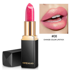 3D Glitter Lipstick Waterproof Lipstik Long Lasting Pigment Shimmer Color Changing Lipstick