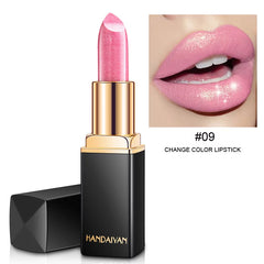 3D Glitter Lipstick Waterproof Lipstik Long Lasting Pigment Shimmer Color Changing Lipstick