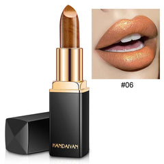 3D Glitter Lipstick Waterproof Lipstik Long Lasting Pigment Shimmer Color Changing Lipstick