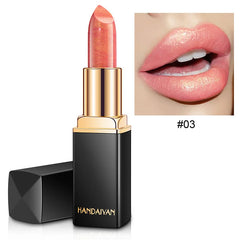 3D Glitter Lipstick Waterproof Lipstik Długo trwałe pigment Shimmer Kolor zmieniający szminkę