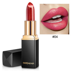 3D Glitter Lipstick Waterproof Lipstik Long Lasting Pigment Shimmer Color Changing Lipstick