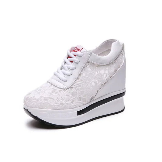 Vendite calde nuove sneaker traspiranti in pizzo Scarpe da donna comode per donna casual piattaforma