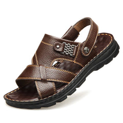 Neue Männer erste Schicht Cowide Strandschuhe Mode Freizeitschuhe Leichte und bequeme rutschfeste Sandalen Sommersandalen Männer Männer