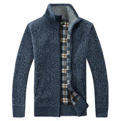 Men's Autumn Winter Thick Stand-up Collar Cardigan