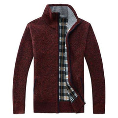 Men's Autumn Winter Thick Stand-up Collar Cardigan