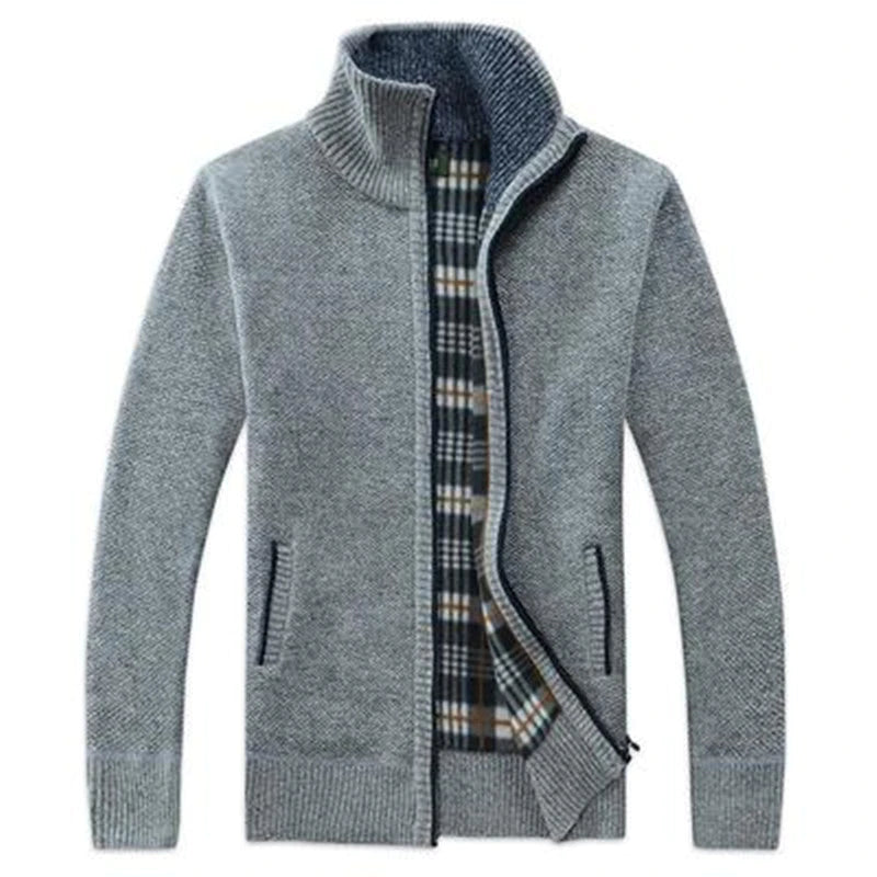 Herren Herbst Winter Dicke Stand-up-Kragen-Strickjacke