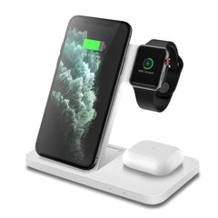 15W Fast Qi Wireless Charger Stand For iPhone 12 11 XS XR X 8 3 in 1 Charging Dock Station for Apple Watch 6 5 4 3 2 Airpods Pro