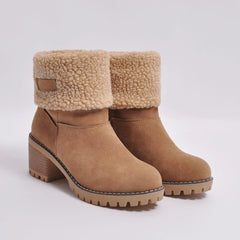 M.O.I Bottes de cheville en peluche chaleureuse hivernale des femmes