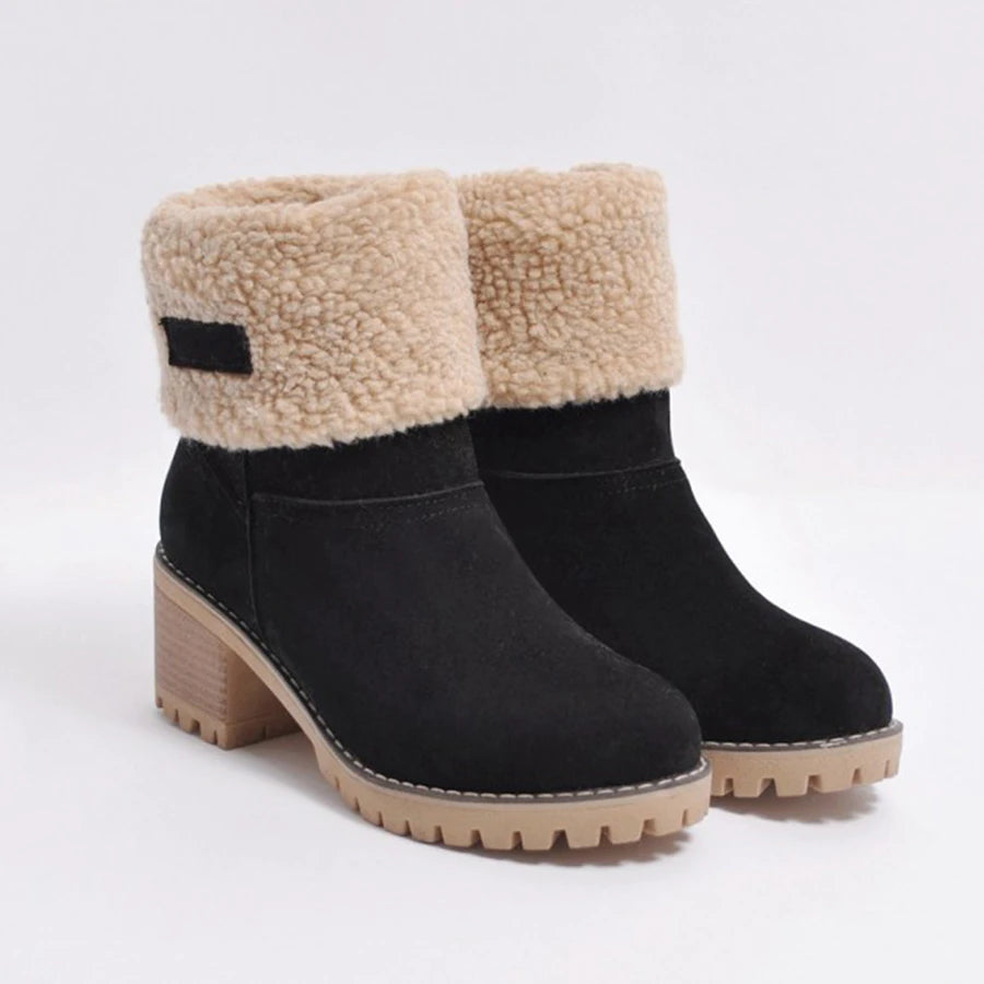 M.O.I Bottes de cheville en peluche chaleureuse hivernale des femmes