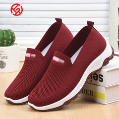 Chaussures de baskets pour femmes Sneakers de plate-forme non glissante pour femmes chaussettes en mailles pour femmes à large mocassins chaussures de marche