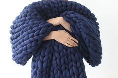 Chunky Knit Handmade Blanket Arm Knit Blanket Wool Blanket Sofa Throw Blanket Chunky Blanket