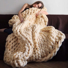 Chunky Knit Handmade Blanket Arm Knit Blanket Wool Blanket Sofa Throw Blanket Chunky Blanket