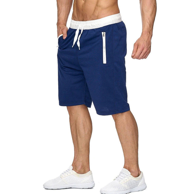 Entraînement de shorts actifs pour hommes Running Gym Athletic Jogger Gym pantalon de survêtement athlétique avec poche à fermeture éclair