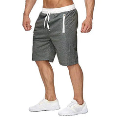 Cortos cortos activos para hombres Entrenamiento de entrenamiento de gimnasio Atlética Jogger Gym Pantalones atléticos con bolsillo con cremallera