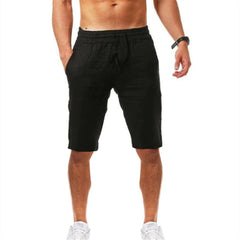 Leinenshorts für Männer lässig klassisches klassischer Anfall 11 -Zoll -Insame Elastic Taille Shorts Workout Jogginghose Strand Schwimmernte Shorts