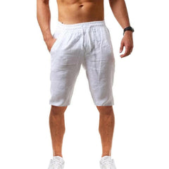 Short di lino per maschi casual classico in forma da 11 pollici in giro elastico pantaloncini da allenamento per la spiaggia da bagno in spiaggia pantaloncini da nuoto in spiaggia