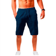 Short di lino per maschi casual classico in forma da 11 pollici in giro elastico pantaloncini da allenamento per la spiaggia da bagno in spiaggia pantaloncini da nuoto in spiaggia