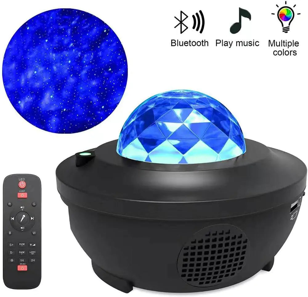 Gwiazda LED Galaxy Projektor Ocean Wave Night Light Room Rotat Starry Sky Projectors Lampa Dekoracja Maison Pink Syceal Decor