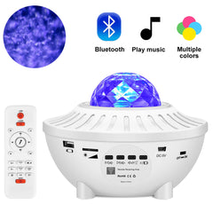 Gwiazda LED Galaxy Projektor Ocean Wave Night Light Room Rotat Starry Sky Projectors Lampa Dekoracja Maison Pink Syceal Decor