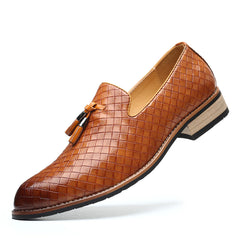 Herren-Slip-on Split Leder Gingham Schuhe