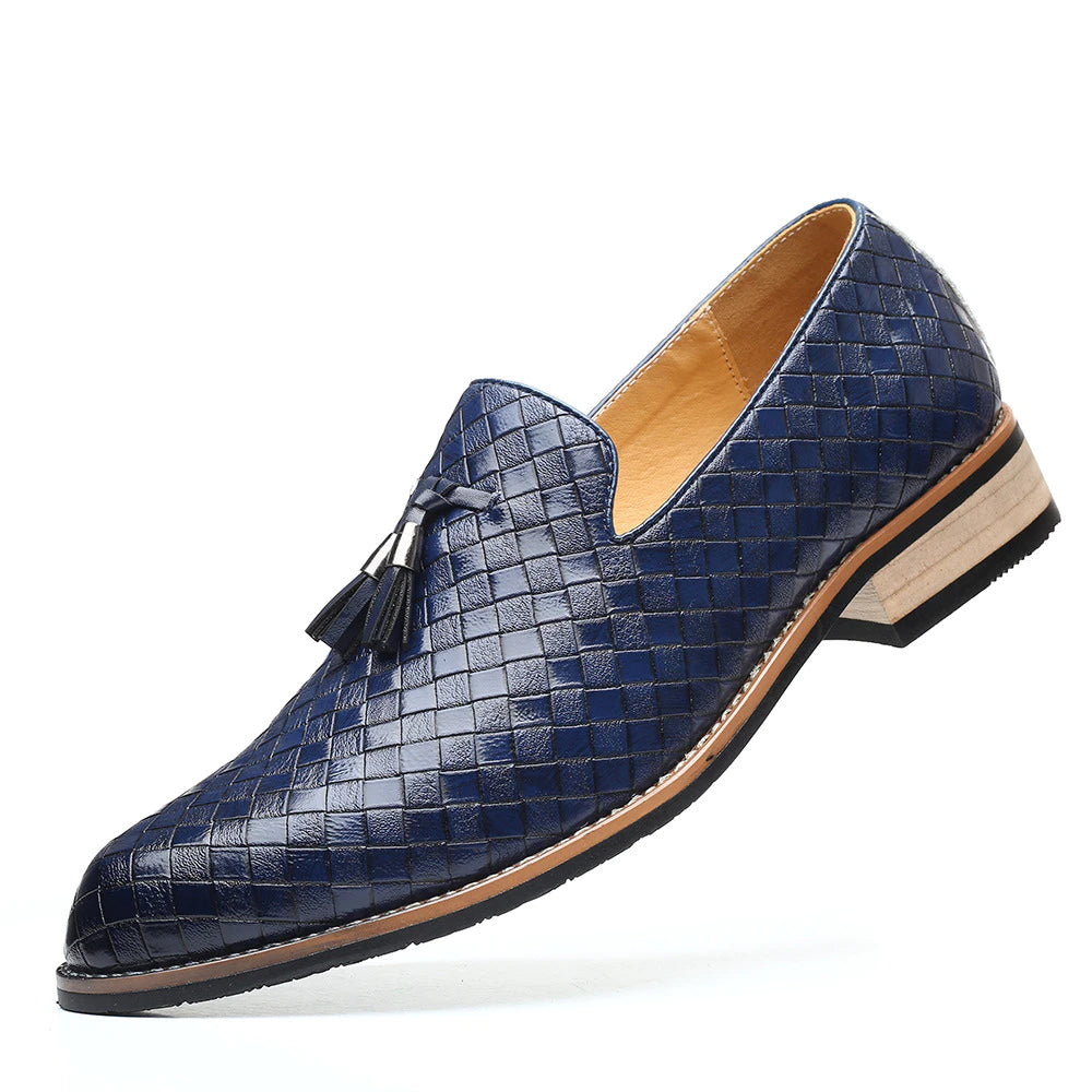 Herren-Slip-on Split Leder Gingham Schuhe