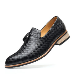 Herren-Slip-on Split Leder Gingham Schuhe