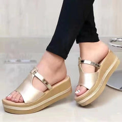 Plus Size Female Summer Thick Bottom With Slope Sandals