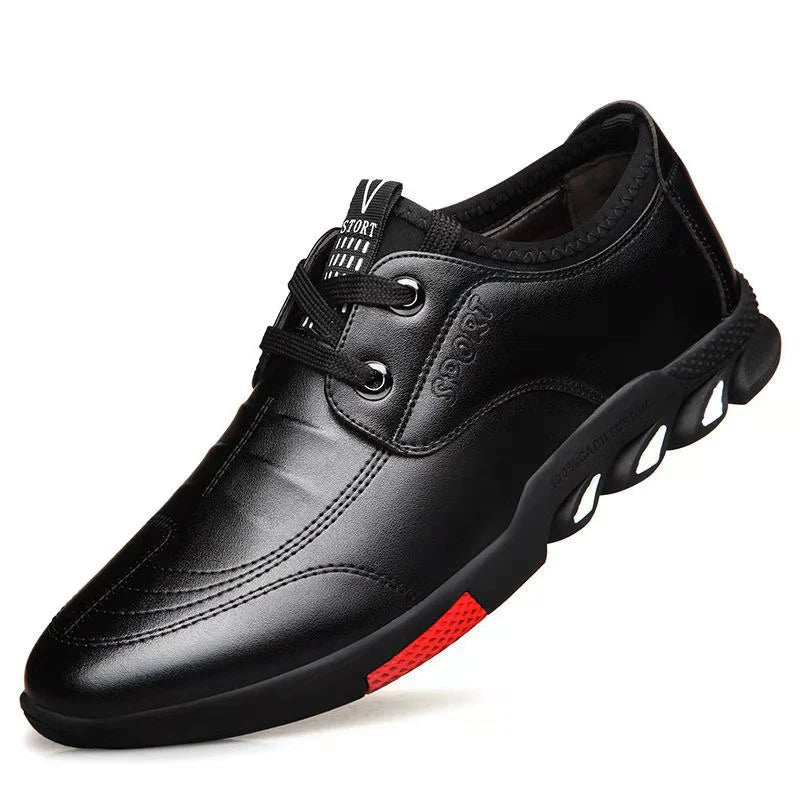 Winter Business Affairs Leisure Time Leather Shoes Men Ventilation Fashion Tie Shoes