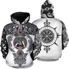 Moda Men Men Hoodies Viking Tattoo 3D Unisex Unisex Hoodie streetwear casual sudadera con capucha Sportswear.