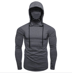 Bodybuilding Fitness Wear Pullover mit Kapuze mit langärmeligen T-Shirt-Männern