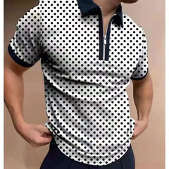 Men's Short Sleeve Polo Shirts Quarter-Zip Casual Daily Fit V Neck Basic Designed Shirts