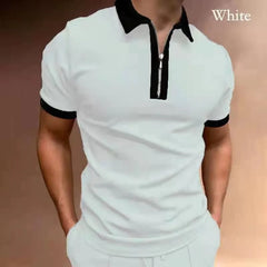 Men's Short Sleeve Polo Shirts Quarter-Zip Casual Daily Fit V Neck Basic Designed Shirts