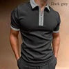 Polo à manches courtes pour hommes Quarter-zip Casual Daily Fit V Neck Basic conçu des chemises