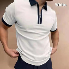 Men's Short Sleeve Polo Shirts Quarter-Zip Casual Daily Fit V Neck Basic Designed Shirts