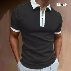 Men's Short Sleeve Polo Shirts Quarter-Zip Casual Daily Fit V Neck Basic Designed Shirts