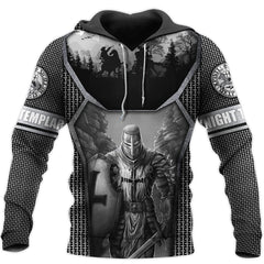 Templar Knight Hoodie 3D Printed Fashion Sportswear Harajuku Street Loose Plus Size Streetwear Men's Clothing