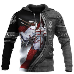 Templar Knight Hoodie 3D Printed Fashion Sportswear Harajuku Street Loose Plus Size Streetwear Men's Clothing