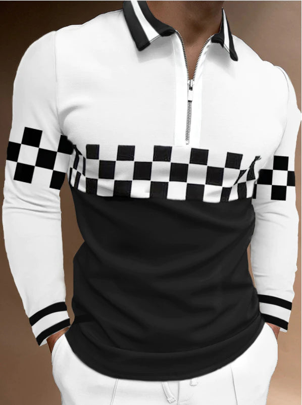 Camisa de polo de manga larga de otoño para hombres