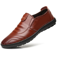 Chaussures en cuir masculines Doug Chaussures paresseuses Black Leisure Time's Chaussures pour hommes