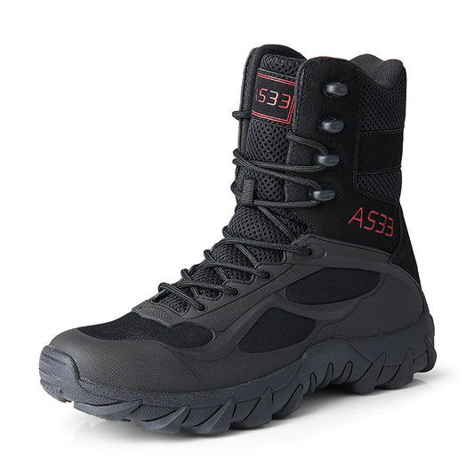 Einplus Outdoor Men's Tactical Military Combat Botkle Botkle Res résistant à l'eau Bottes de randonnée légères Bottes de travail