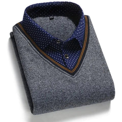 Collar de dos piezas para hombres suéter de collar de dos piezas de mediana