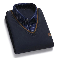 Collar de dos piezas para hombres suéter de collar de dos piezas de mediana